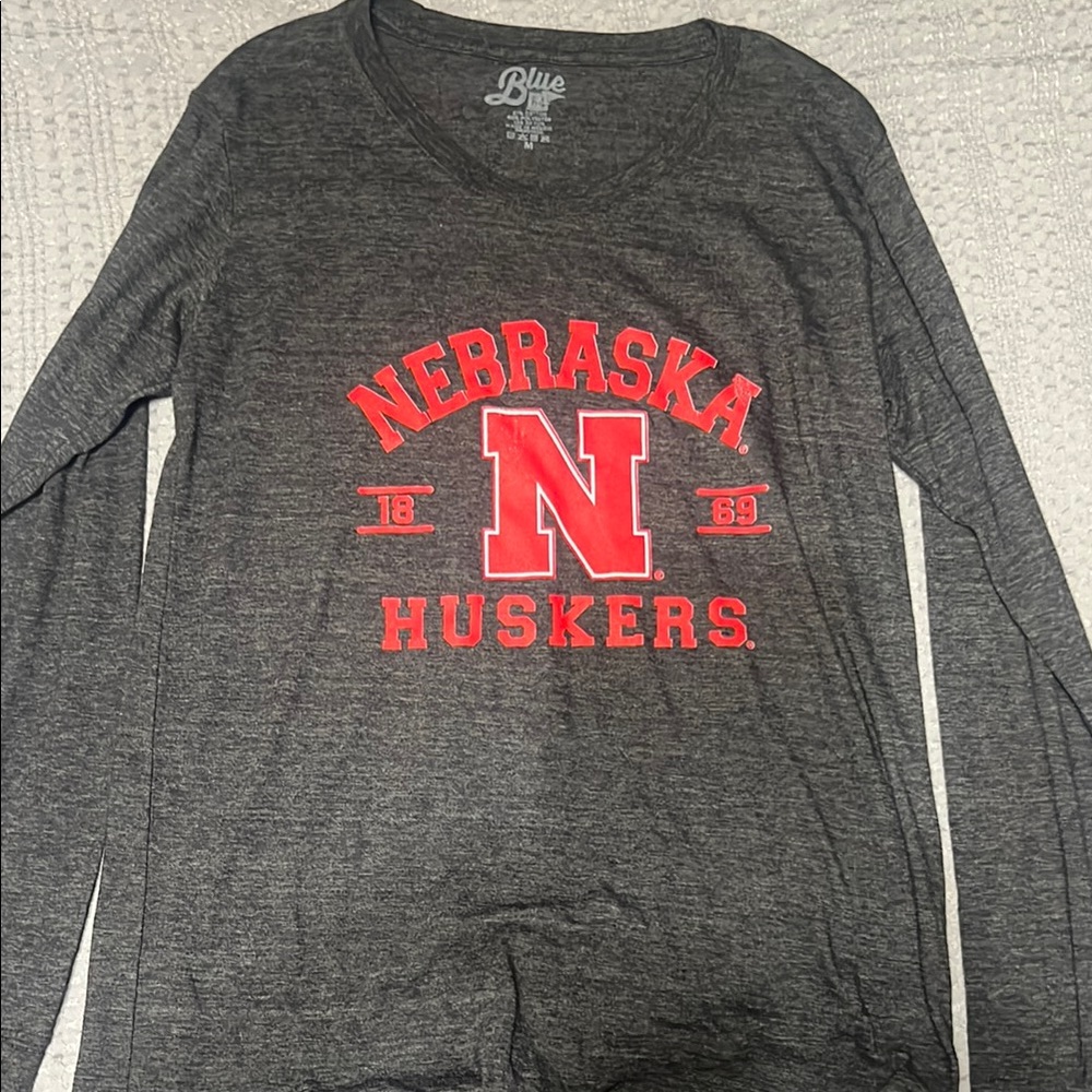 Blue 84 Charcoal Nebraska Huskers Tee